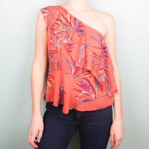 NWT Amaryllis One Shoulder Orange Blouse
